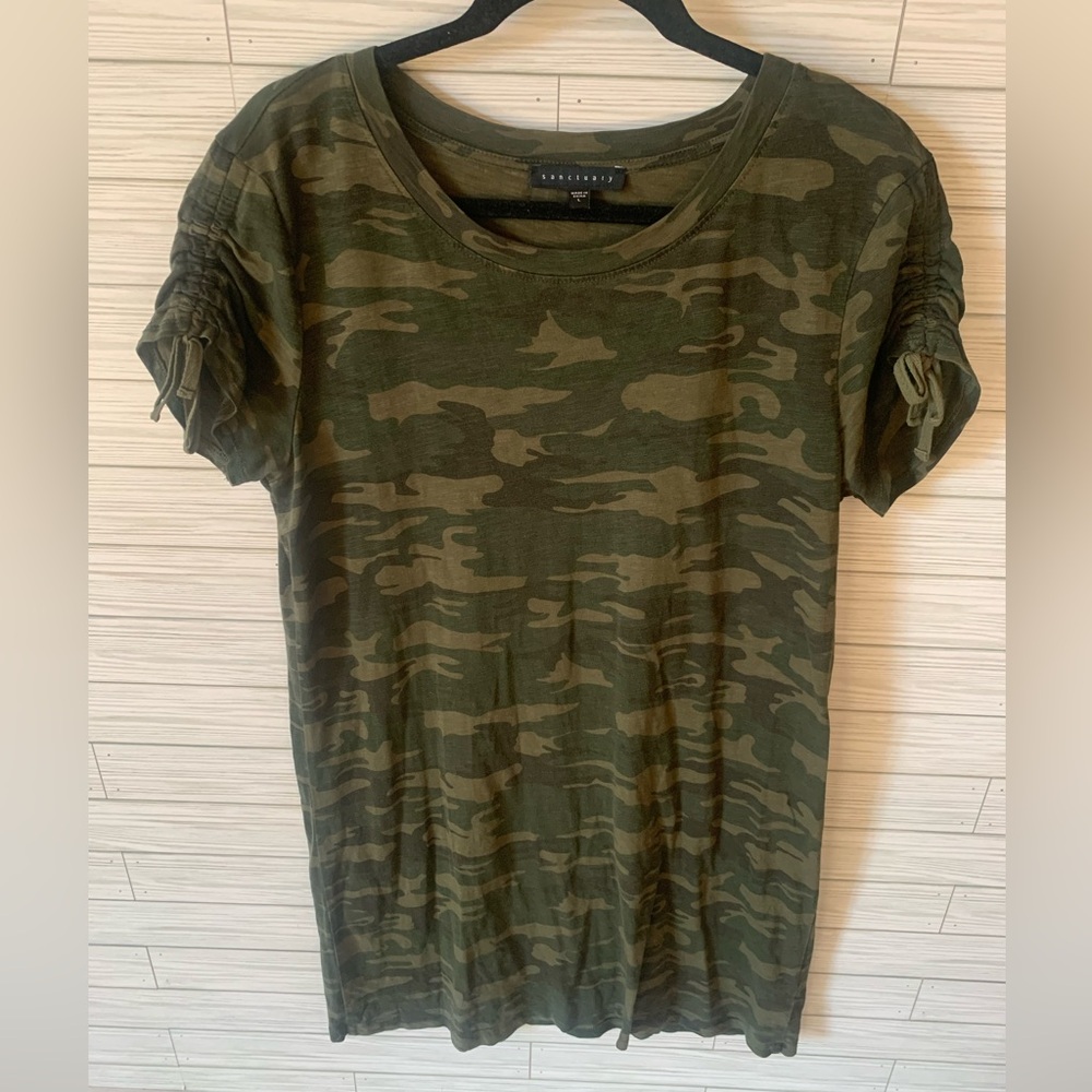 Sanctuary short slv camo dress